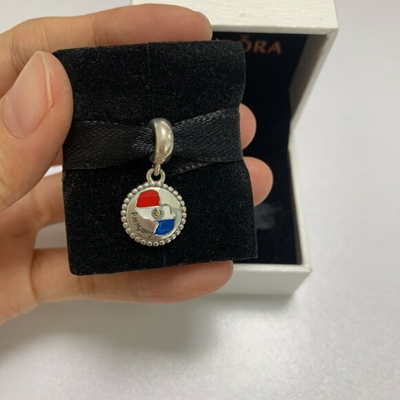 Pandora Paraguay Flag Map Exclusive Charm Pendant - Picture 1 of 4